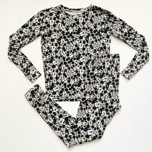 Gap Kids Mickey Mouse Cotton PJ Set Size 14 Boy in Black White Grey